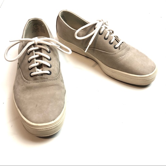 9 Taupe Leather Keds